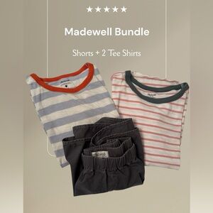 Madewell Tee Shorts Bundle ( Striped Tees 3-Piece Set!) Grey Shorts
